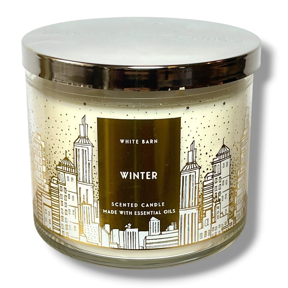 Bath & Body Works White Barn Winter 3 Wick Candle 14.5 oz Christmas Holiday New
